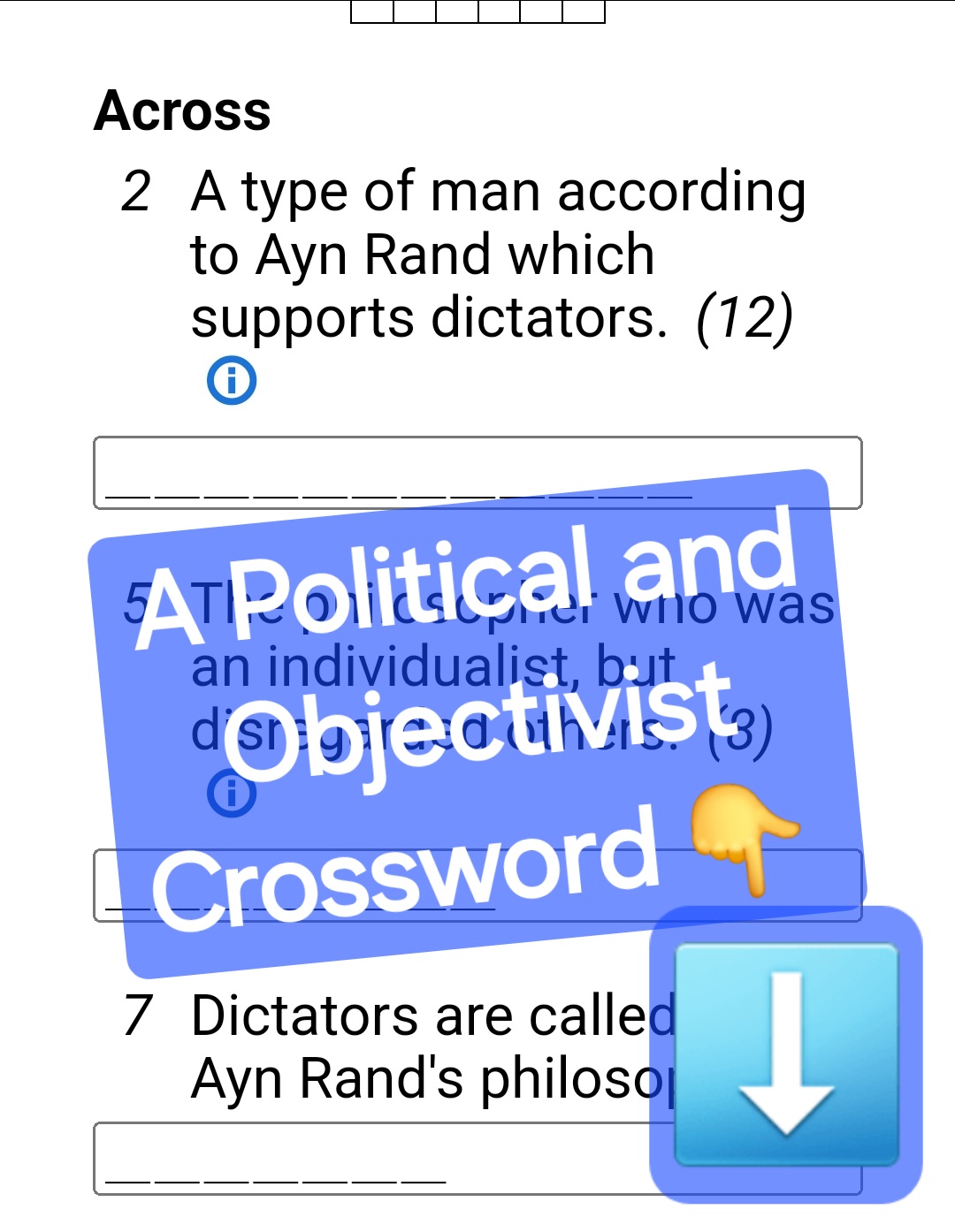 A Political Crossword for the Course “Politics”